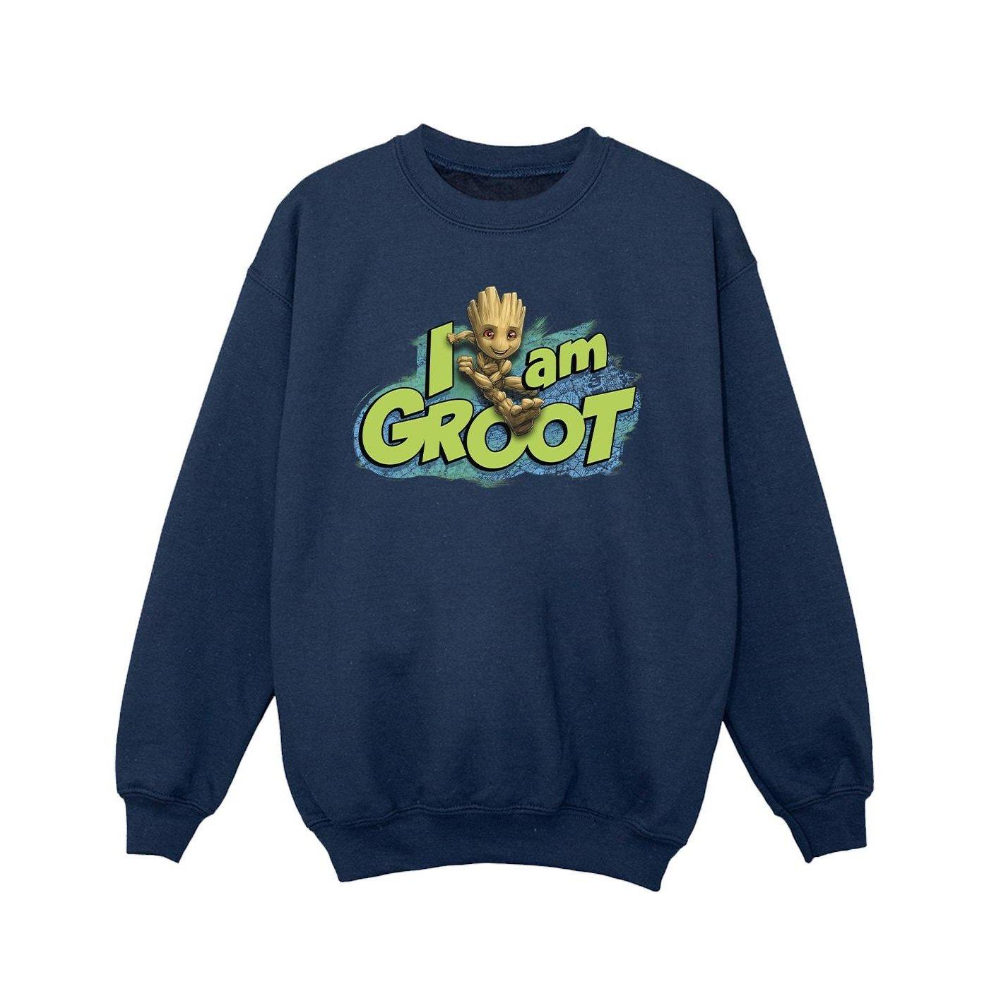 Image of Guardians Of The Galaxy I Am Groot Jumping Sweatshirt Unisex Marine 152-158