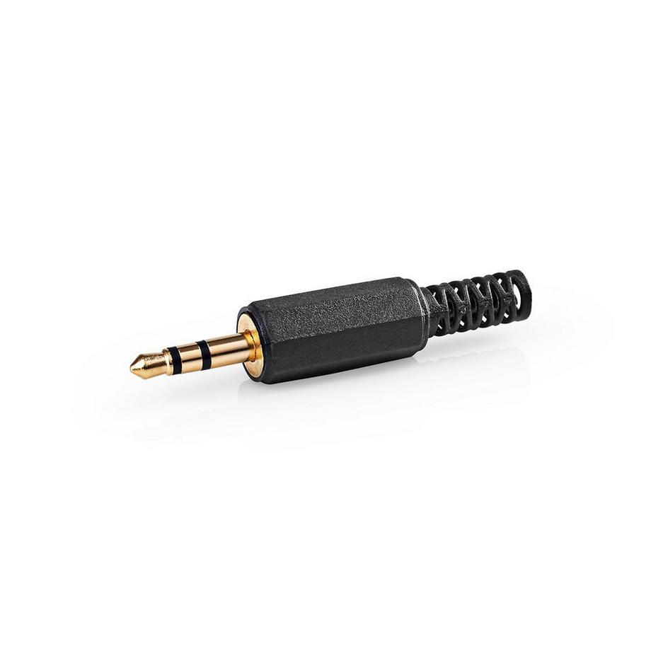 Nedis  Audio-Stecker | Gerade | Männlich | Vergoldet | Löten | Kabeleingang Durchmesser: 4,0 mm | PVC | Gold / Schwarz | 25 Stk. | Plastikbeutel 