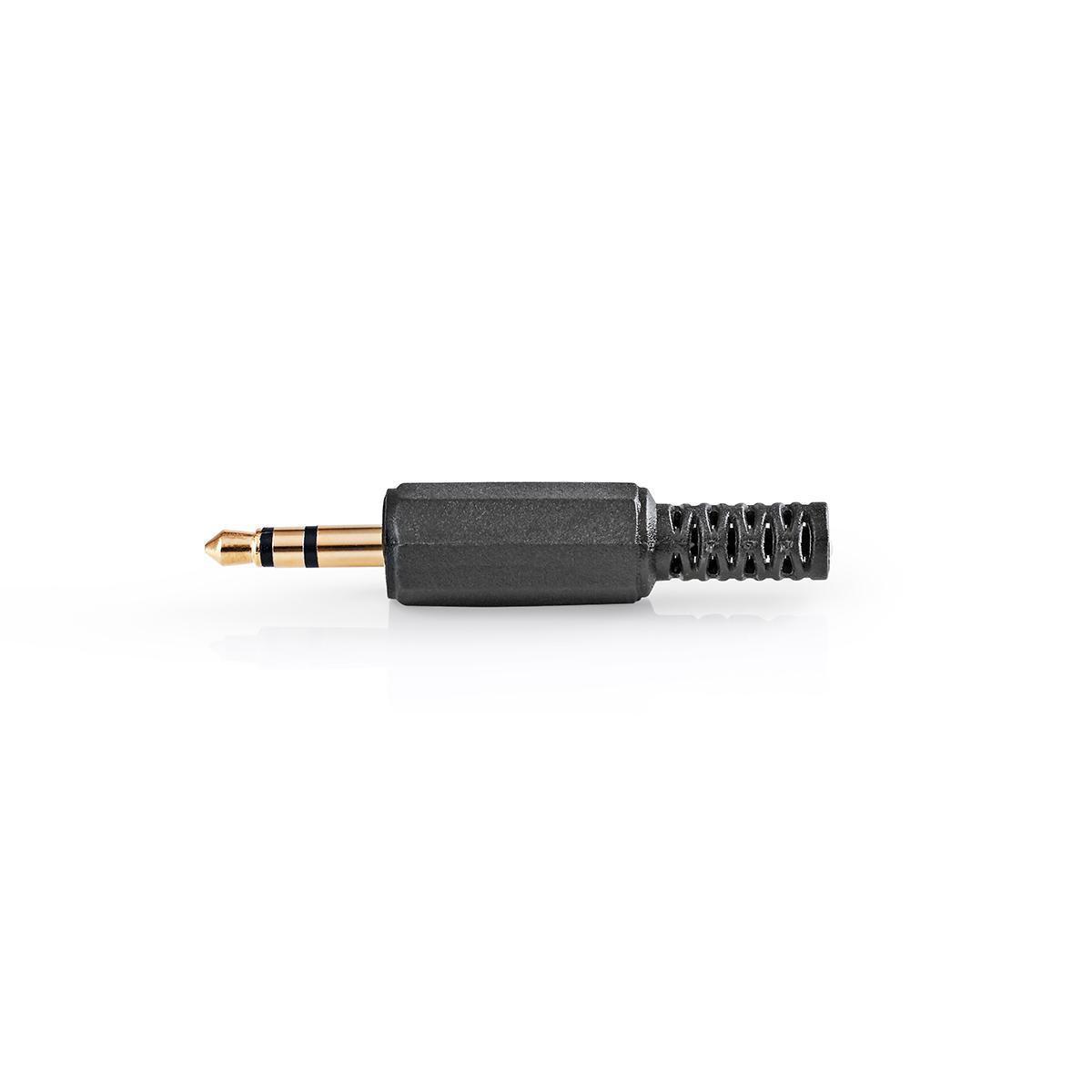 Image of Audio-stecker | Gerade | Männlich | Vergoldet | Löten | Kabeleingang Durchmesser: 4,0 Mm | Pvc | Gold / Schwarz | 25 Stk. | Plastikbeutel Unisex