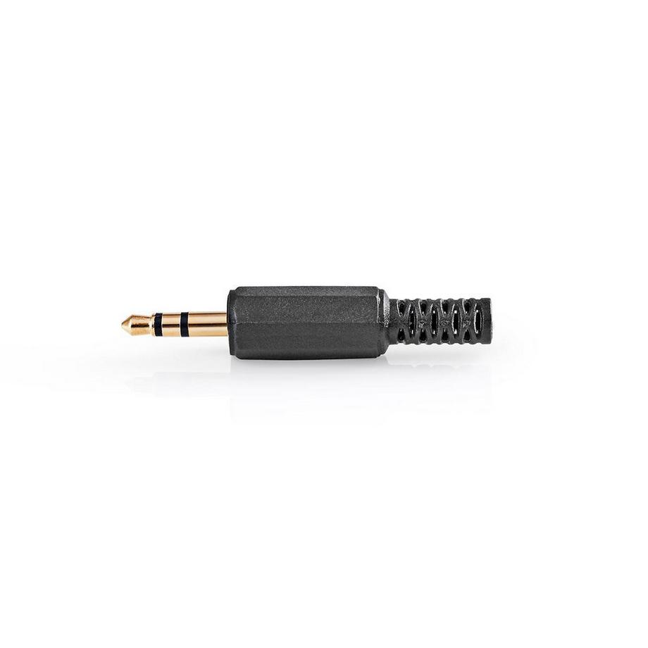 Nedis  Audio-Stecker | Gerade | Männlich | Vergoldet | Löten | Kabeleingang Durchmesser: 4,0 mm | PVC | Gold / Schwarz | 25 Stk. | Plastikbeutel 