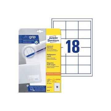 Avery-Zweckform 6171 Etichette 64 x 45 mm Carta Bianco 540 pz. Permanente Etichetta universale Inchiostro, Lase