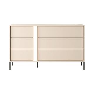 Vente-unique  Commode 6 tiroirs - Avec LEDs - Beige - ELYNIA 