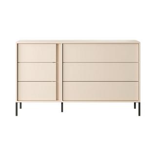 Vente-unique  Commode 6 tiroirs - Avec LEDs - Beige - ELYNIA 