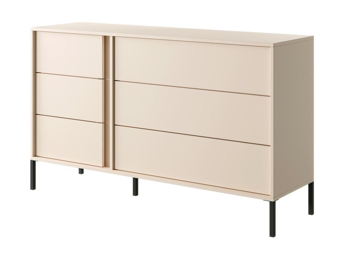 Vente-unique  Commode 6 tiroirs - Avec LEDs - Beige - ELYNIA 