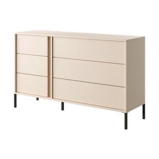 Vente-unique  Commode 6 tiroirs - Avec LEDs - Beige - ELYNIA 