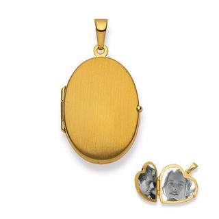 MUAU Schmuck  Pendentif médaillon or jaune 750, 30x17mm 