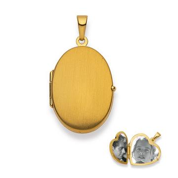 Pendentif médaillon or jaune 750, 30x17mm