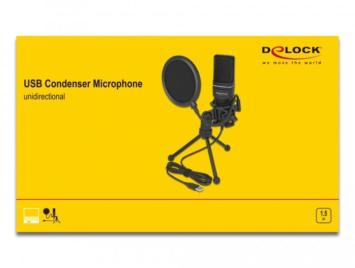 DeLock  DeLOCK Set de microphone à condensateur - pour le podcasting, le jeu et le chant 