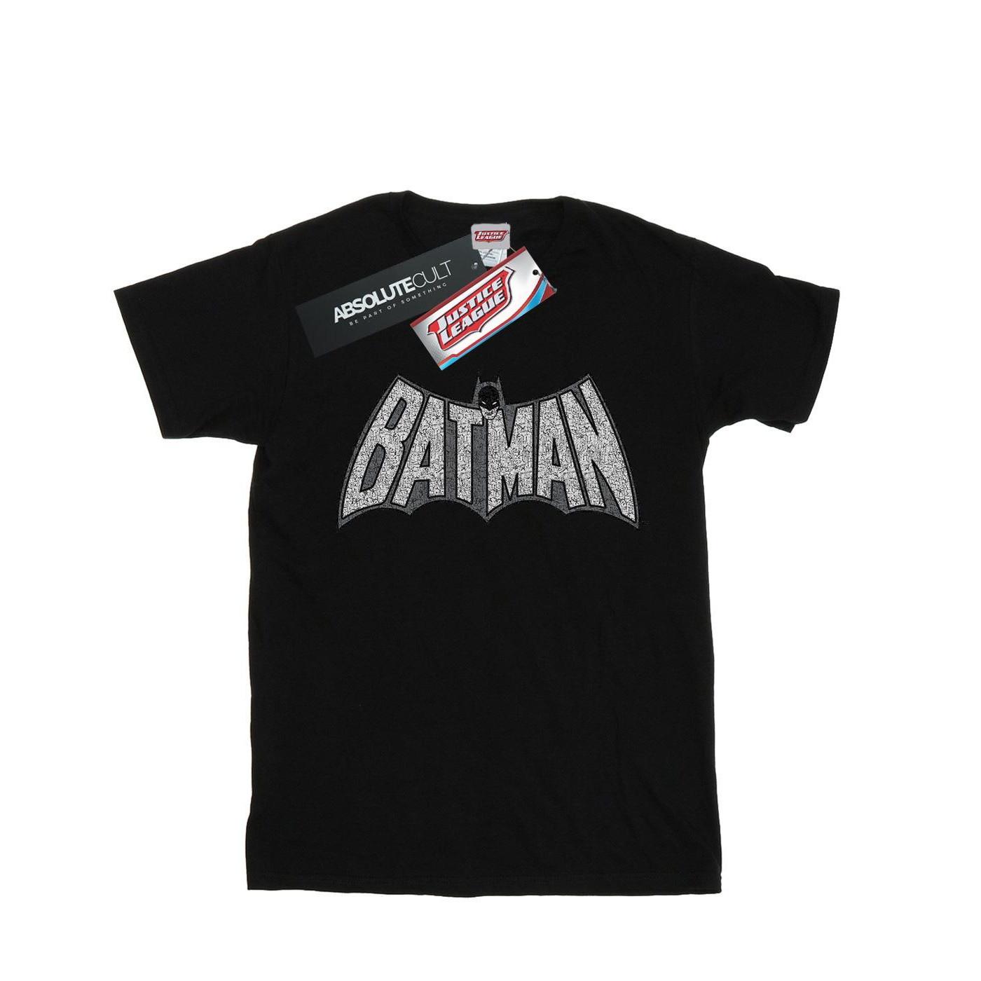 Image of Batman Retro Crackle Logo Tshirt Herren Schwarz S