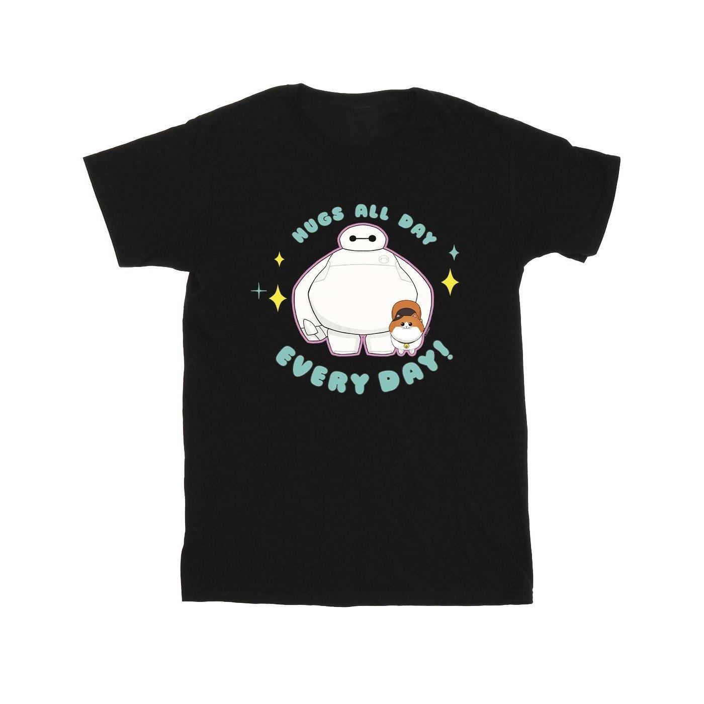 Image of Big Hero 6 Baymax Hugs Everyday Tshirt Herren Schwarz 3XL