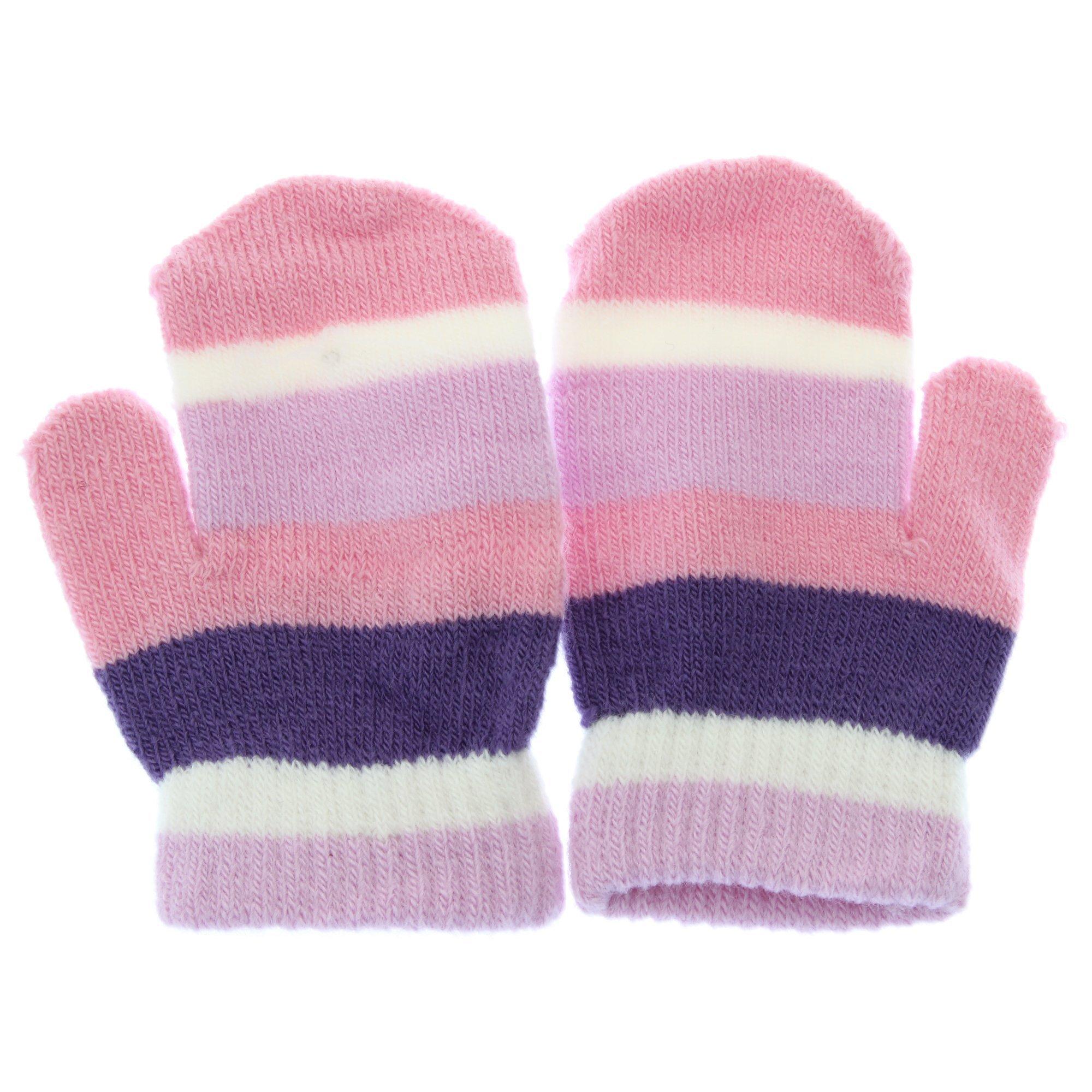 Image of Winter Handschuhe Magic Mit Streifen Unisex Pink ONE SIZE