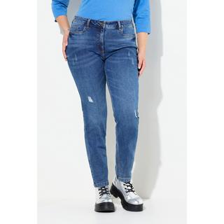 Ulla Popken  Jean Sarah stretch avec détails destroy, jambes slim et taille confortable 