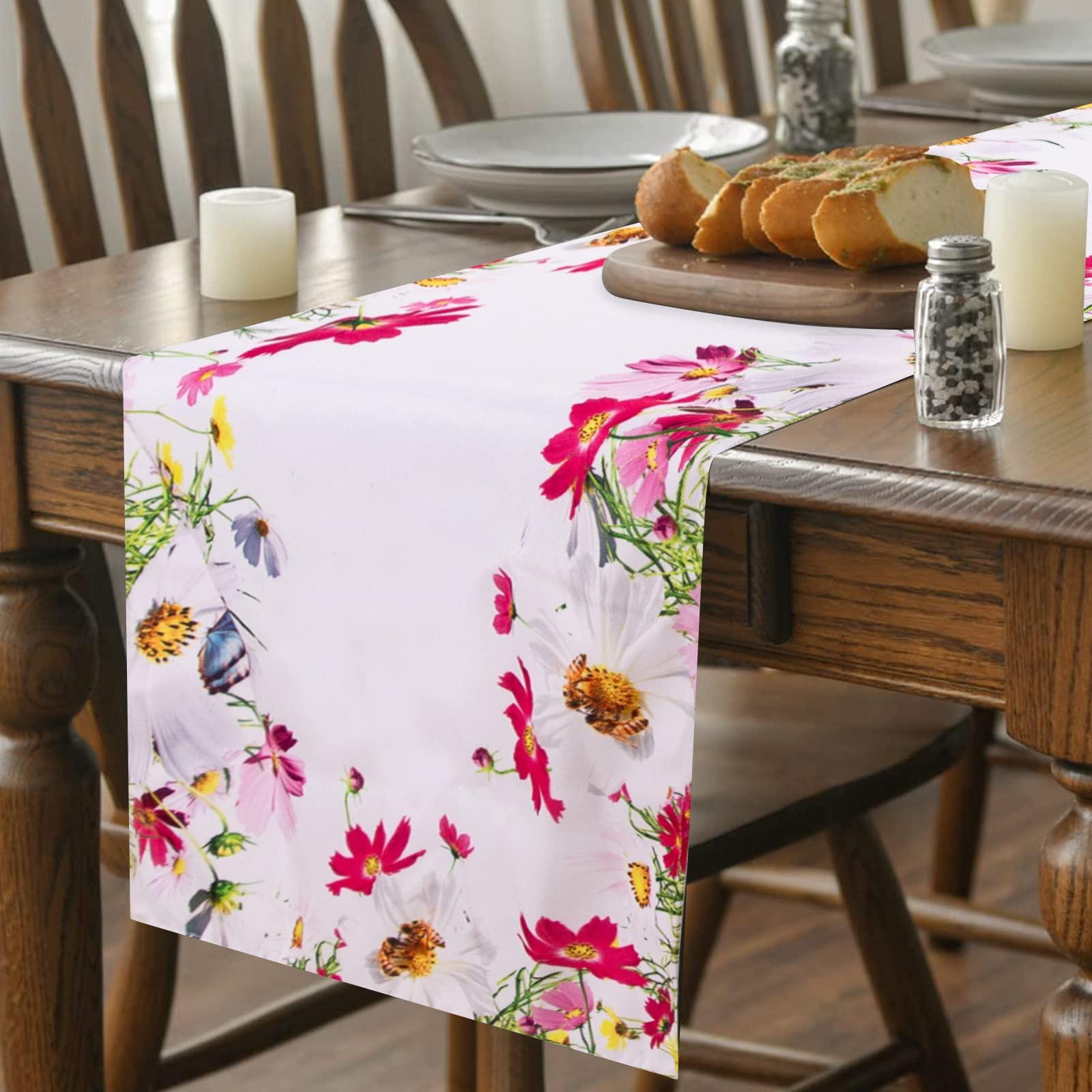 Alopini Tischläufer in Leinenoptik Abwaschbarer Tischläufer  