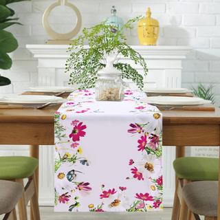 Alopini Tischläufer in Leinenoptik Abwaschbarer Tischläufer  