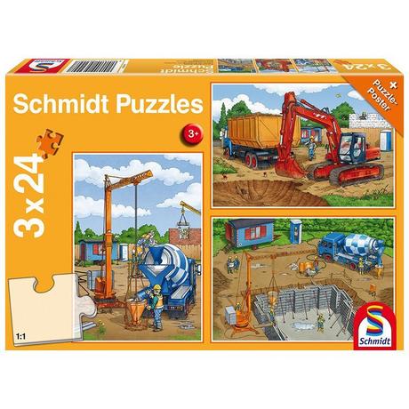 Schmidt  Puzzle Auf der Baustelle (3x24) 