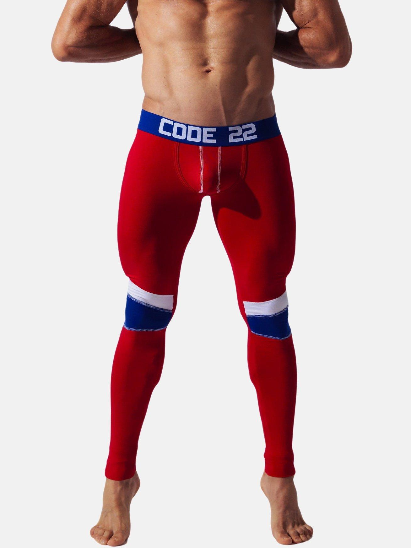 Image of Hose Double Seam Leggings Long John Herren Rot Bunt XL