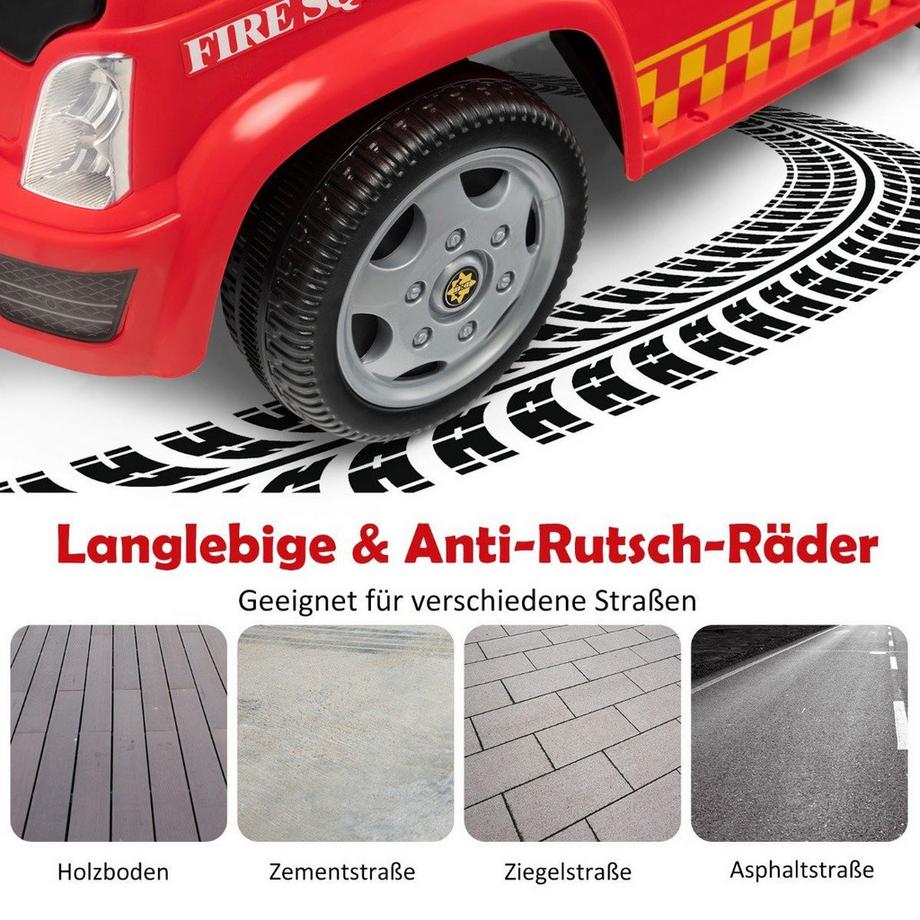 B2X  Kinder Feuerwehrauto mit Seifenblasenpistole & Leiter für Kinder von 18-36 Monaten Rot 