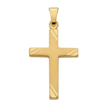 Anhänger Kreuz Gelbgold 750, 26x14mm