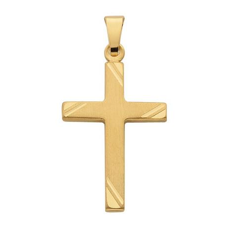 MUAU Schmuck  Pendentif croix en or jaune 750, 26x14mm 