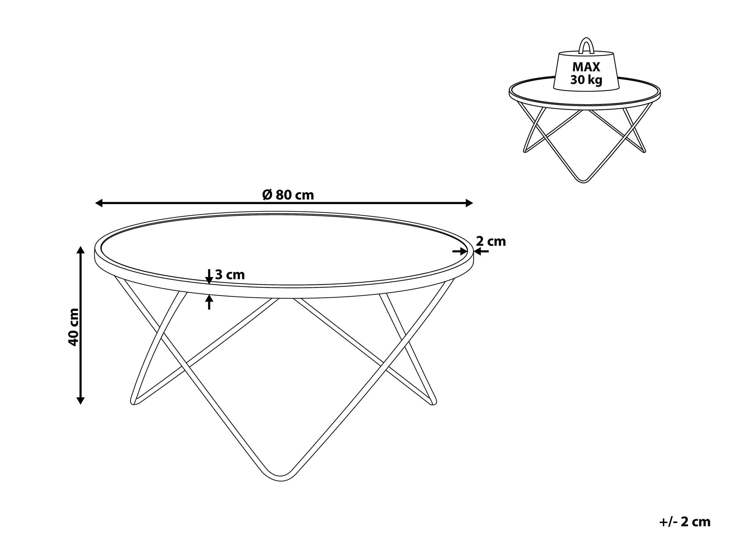 Beliani Table basse en Verre de sécurité Glamour MERIDIAN  