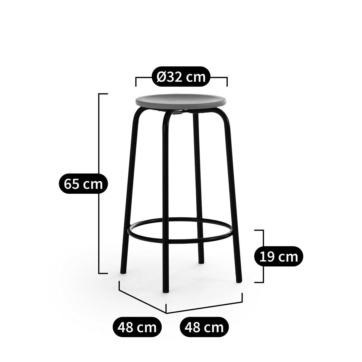 La Redoute Intérieurs Tabouret de bar piètement métal acier H65 cm  