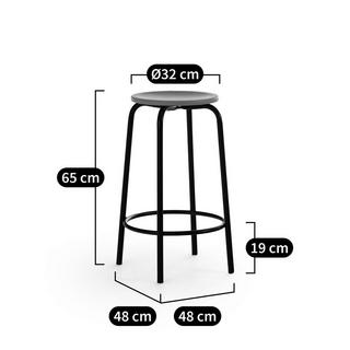 La Redoute Intérieurs Tabouret de bar piètement métal acier H65 cm  