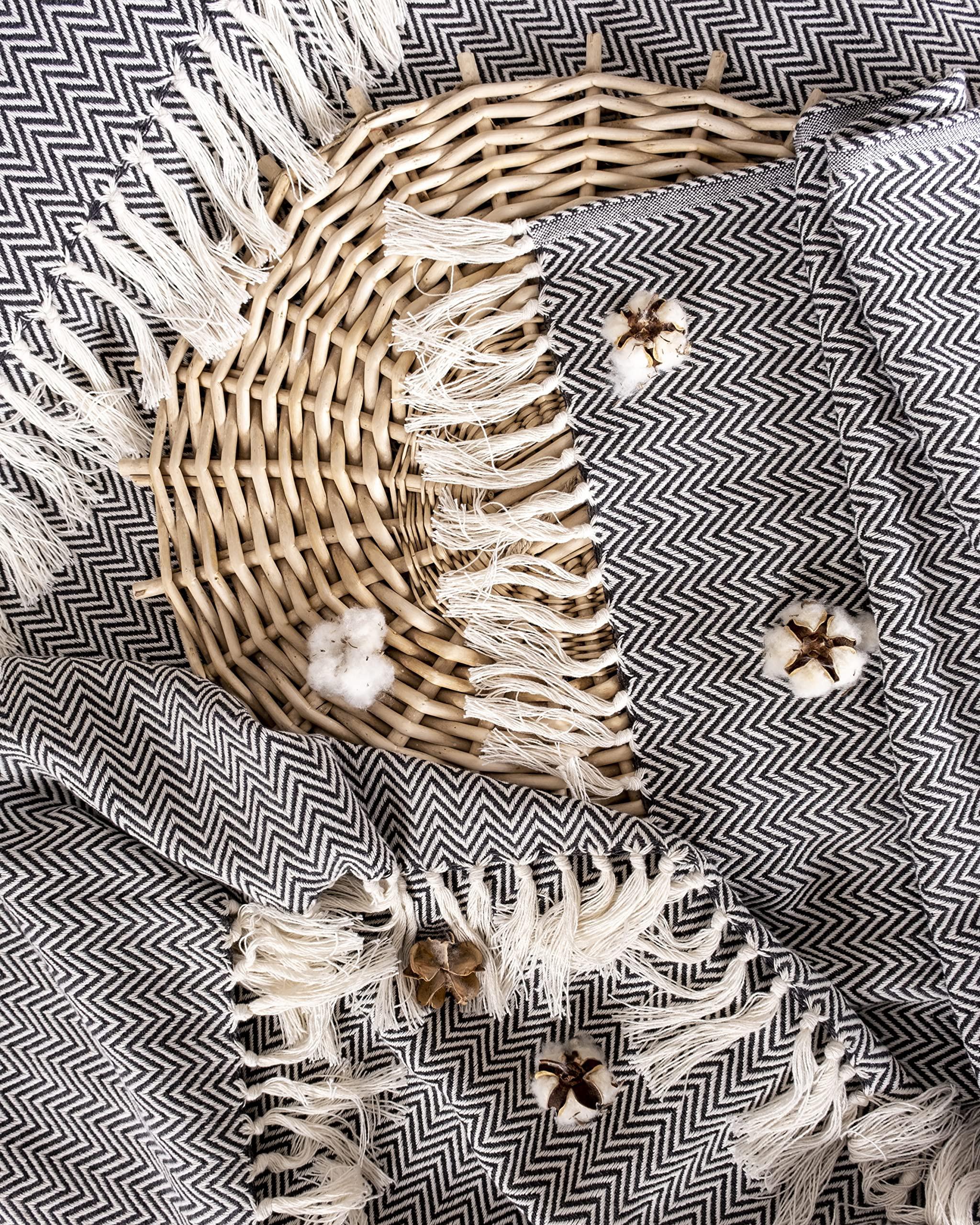 Alopini Coperta in Cotone Premium con Frange  