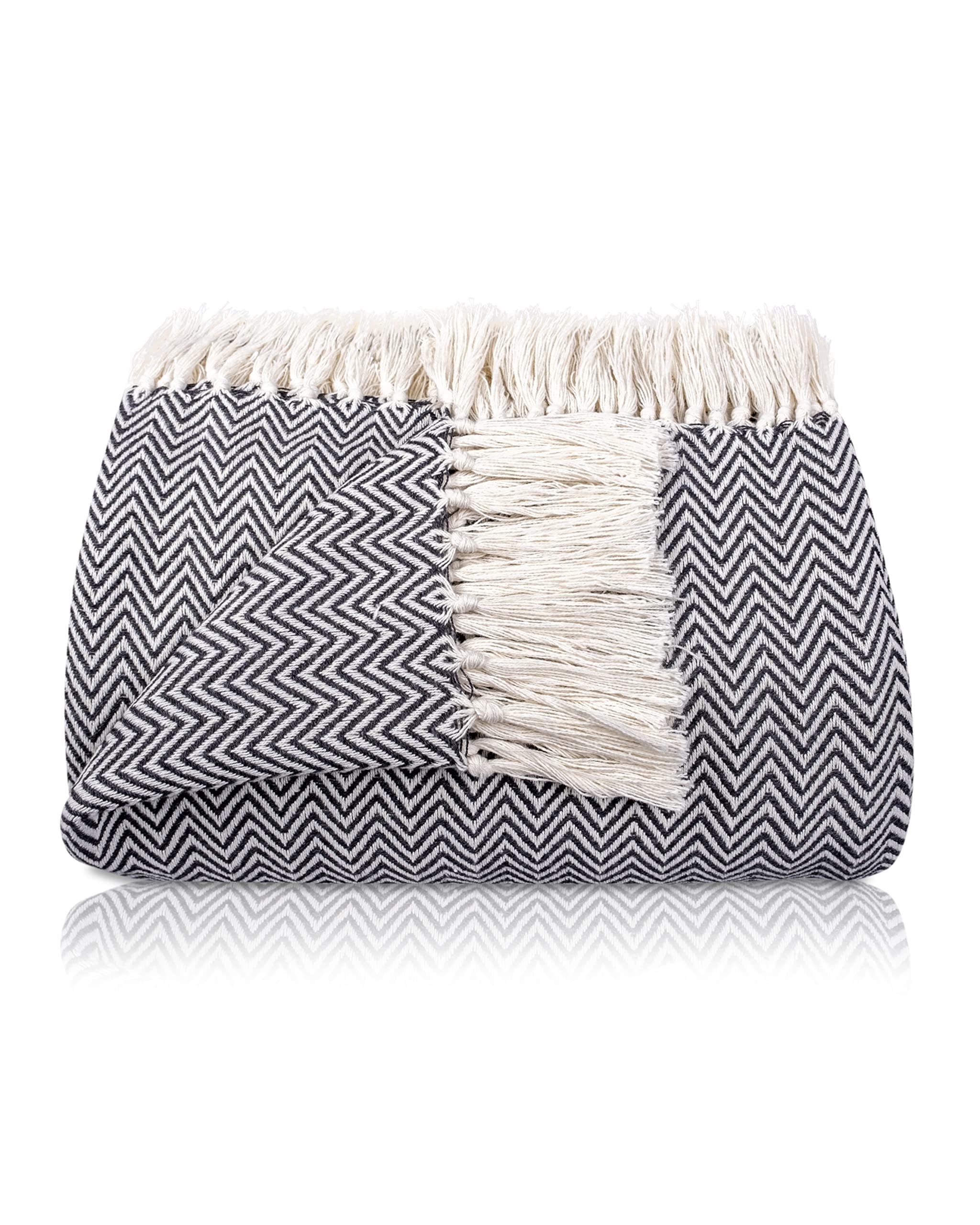 Alopini Coperta in Cotone Premium con Frange  