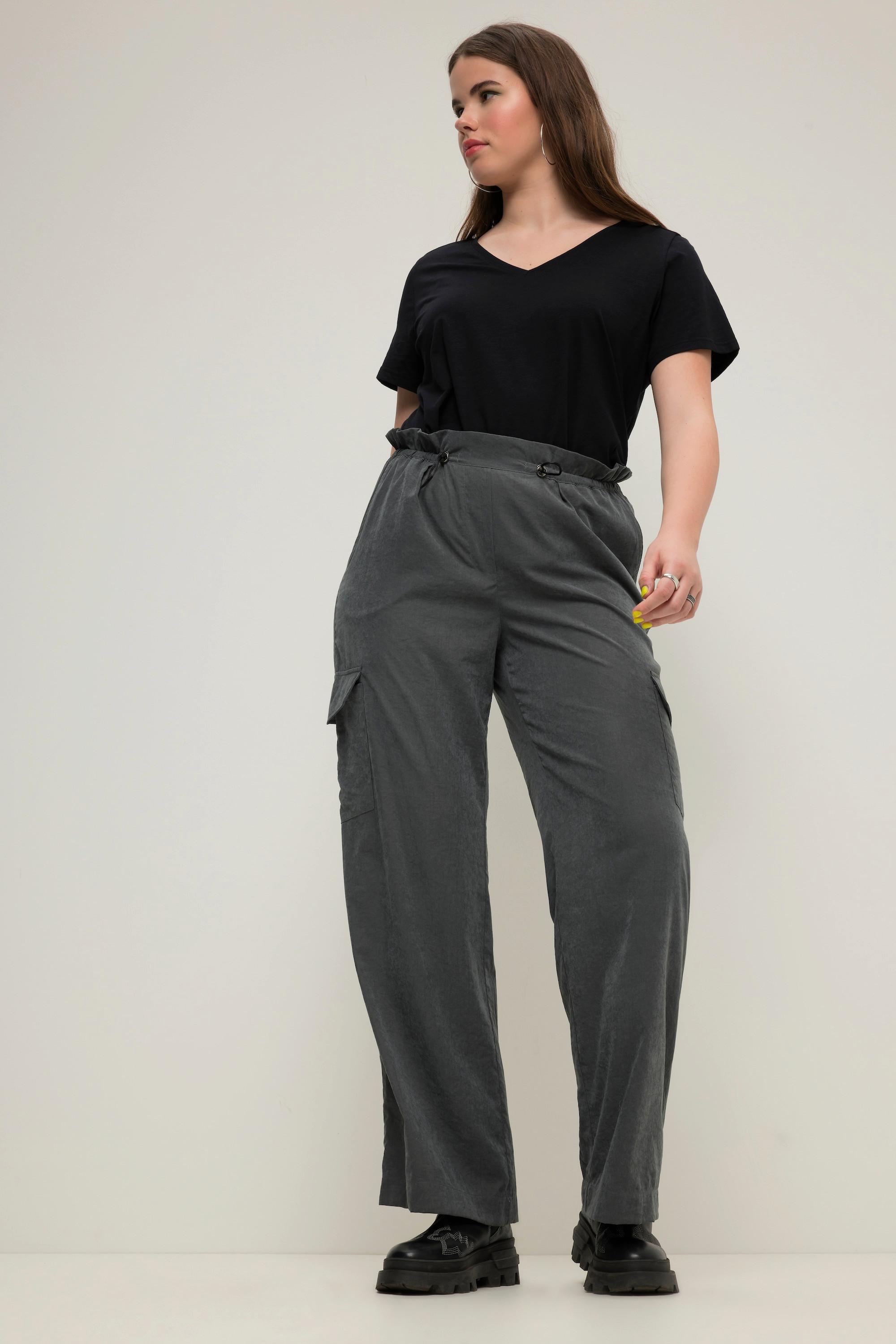 Studio Untold  Pantalon cargo à coupe large et droite, poches cargo et taille élastique 