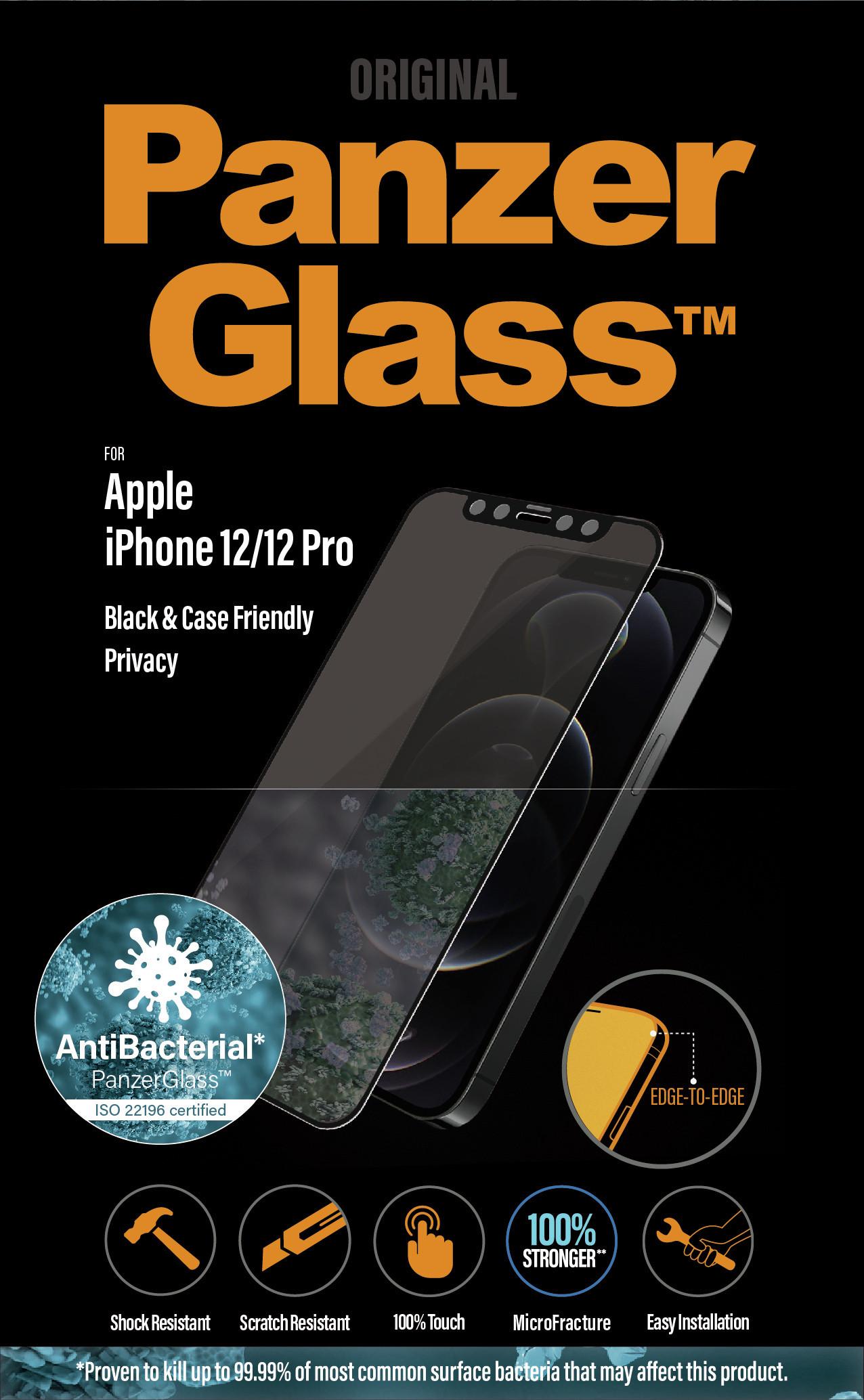 PanzerGlass  Displayschutz Case Friendly BK AB Privacy iPhone 12/12 Pro 