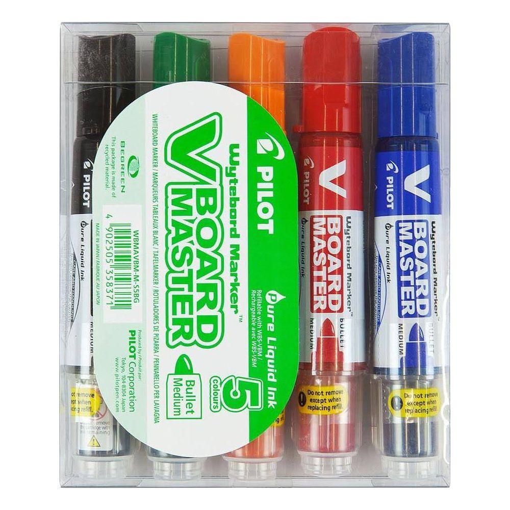 Pilot Pilot V-Board Master evidenziatore 5 pz Tipo di punta Nero, Blu, Verde, Arancione, Rosso  