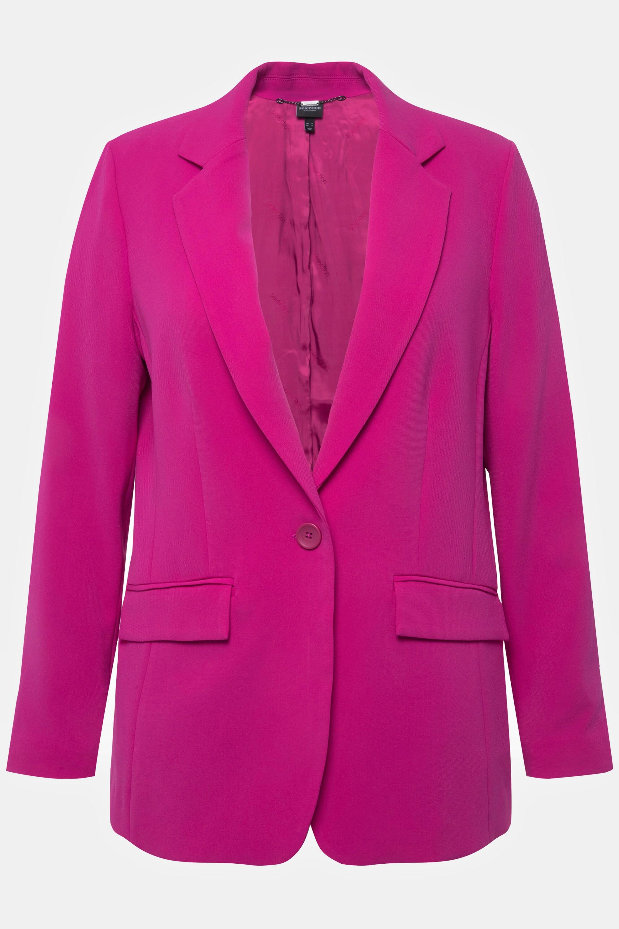 Ulla Popken  Blazer con revers, tasche con patta e abbottonatura 