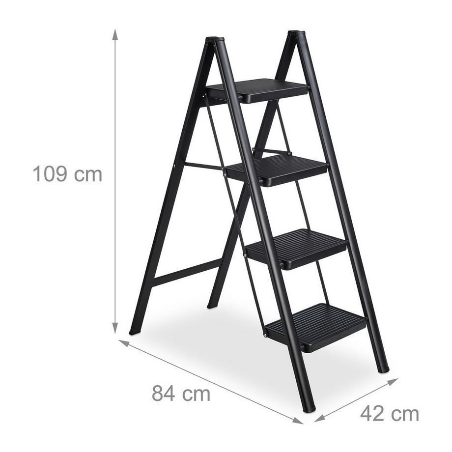 Northix  Klappbare Trittleiter aus Stahl 