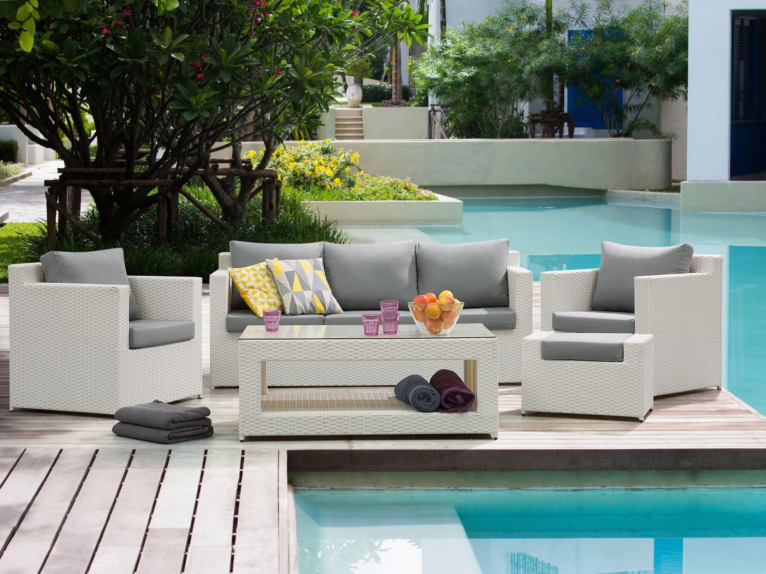 Beliani Lounge Set mit Tisch aus PE Rattan Modern ROMA  