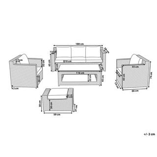 Beliani Lounge Set mit Tisch aus PE Rattan Modern ROMA  