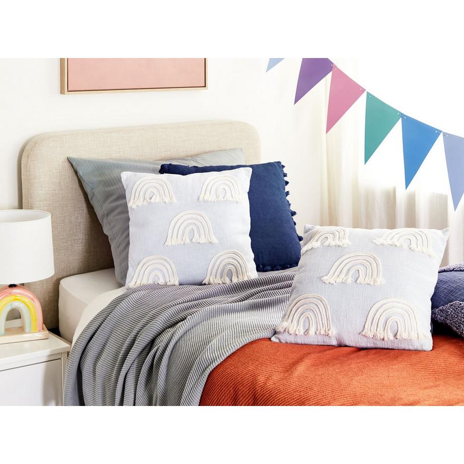 Beliani Lot de 2 coussins décoratifs en Coton Moderne LEEA  