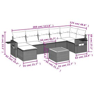 VidaXL Ensemble de canapés de jardin rotin synthétique  