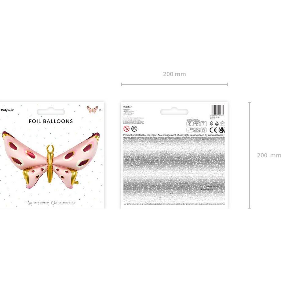 PartyDeco  Folienballon Schmetterling 