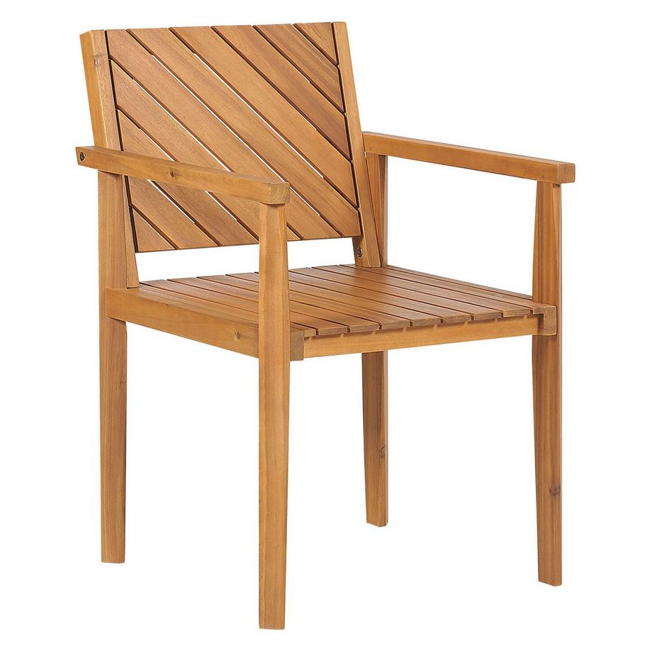 Beliani Gartenstuhl 6er Set aus Akazienholz Klassisch BARATTI  