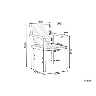 Beliani Set di 6 sedie da giardino en Legno d'acacia Classico BARATTI  