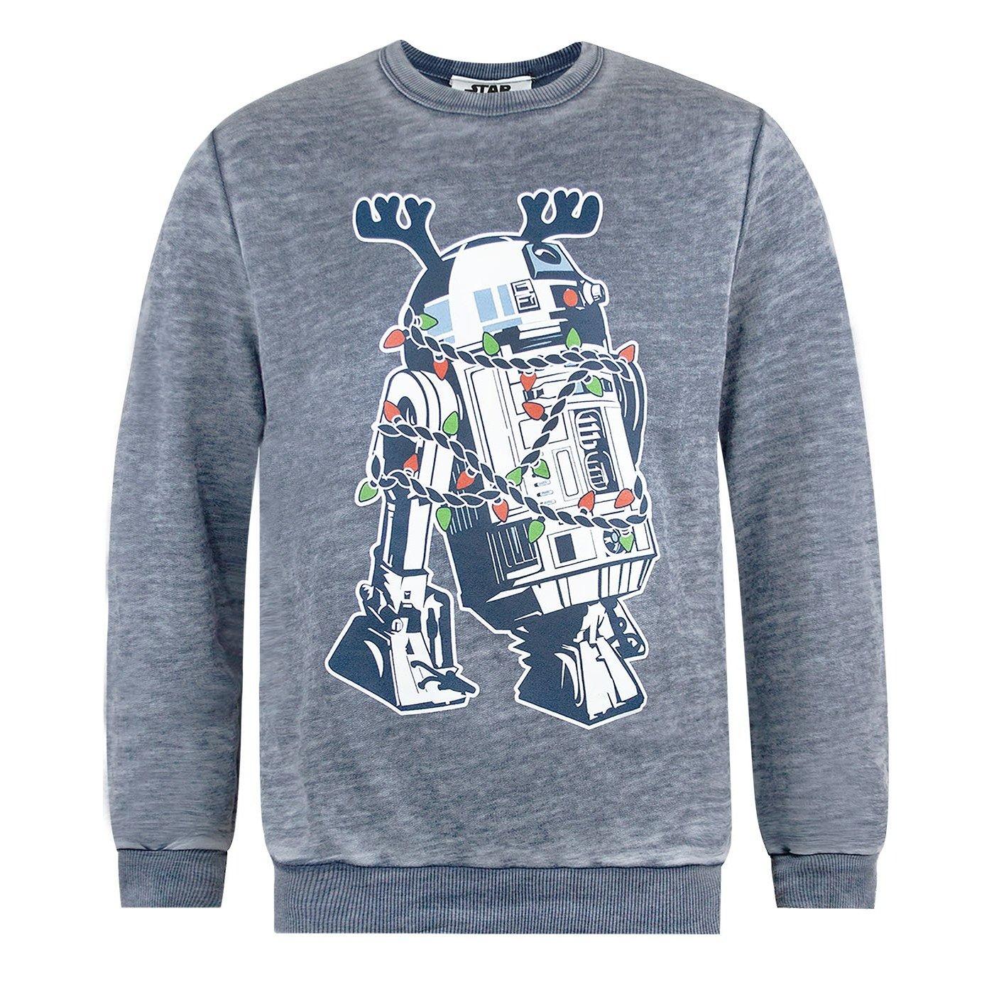 Image of Erwachsene R2d2 Dekorationen Weihnachten Sweatshirt Damen Grau S