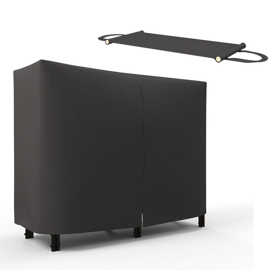 Northio Feuerholzgestell, 0,33 m³, mit Tragetasche & Abdeckung, Metallrahmen, bis 150 kg, 120 x 36 x 99 cm, Schwarz  