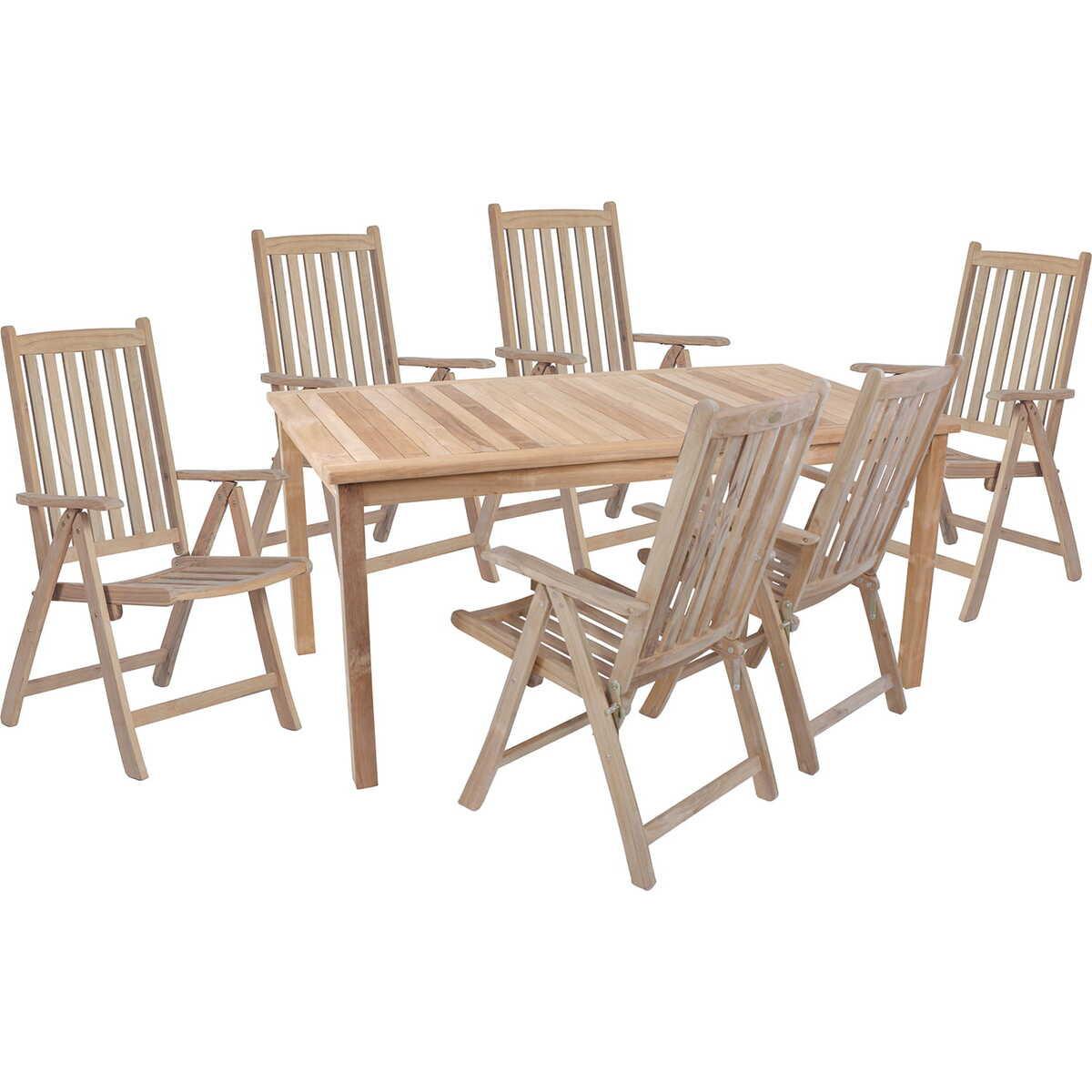 mutoni pleasure Garten Essgruppe Solo I Teak (7-tlg)  