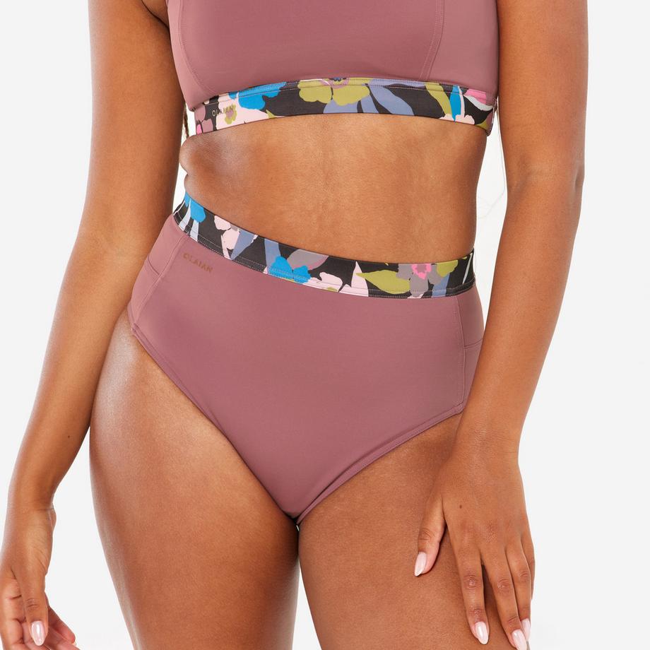 Bas de bikini femme taille haute surf polyester