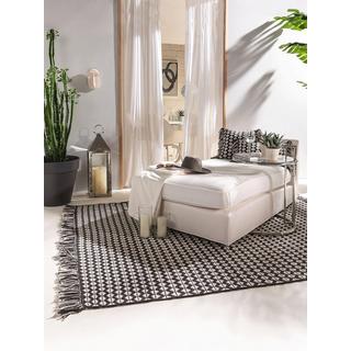 Benuta Tapis fabriqué à partir de matériaux recyclés Morty Noir & Blanc  