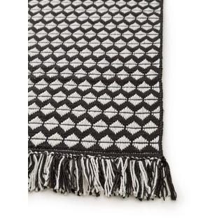 Benuta Tapis fabriqué à partir de matériaux recyclés Morty Noir & Blanc  