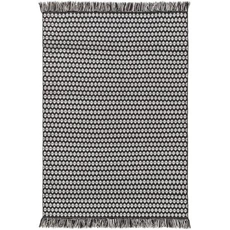 Benuta Tapis fabriqué à partir de matériaux recyclés Morty Noir & Blanc  