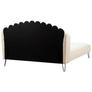 Beliani Lit avec sommier en Bouclé Rétro AMBILLOU  