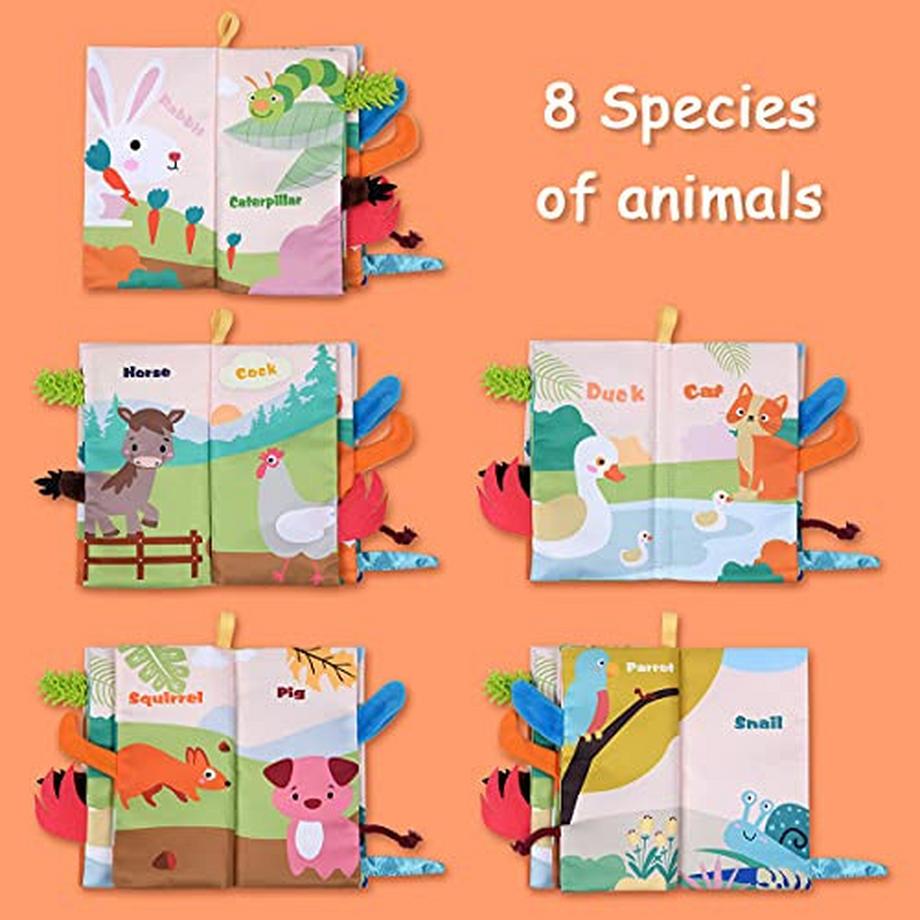 Activity-board  Stoffbuch, Bilderbuch aus Stoff mit vielen Fühl- und Spieleffekten, hochwertiges Kleinkindspielzeug, Babybuch, schön gestaltetes Babyspielzeug 