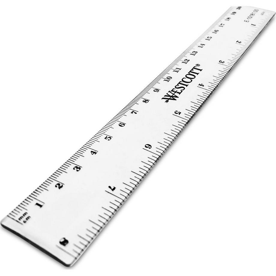 WESTCOTT  WESTCOTT Kunststofflineal 20cm E-1018100 cm/inch Skala 